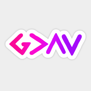 God is Greater Pink Ombre Sticker